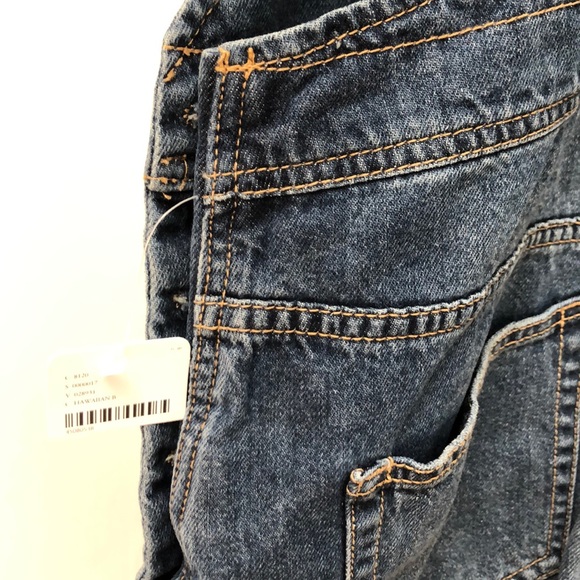 Free People Torn Up Denim Jumper sz 8 - Picture 5 of 7